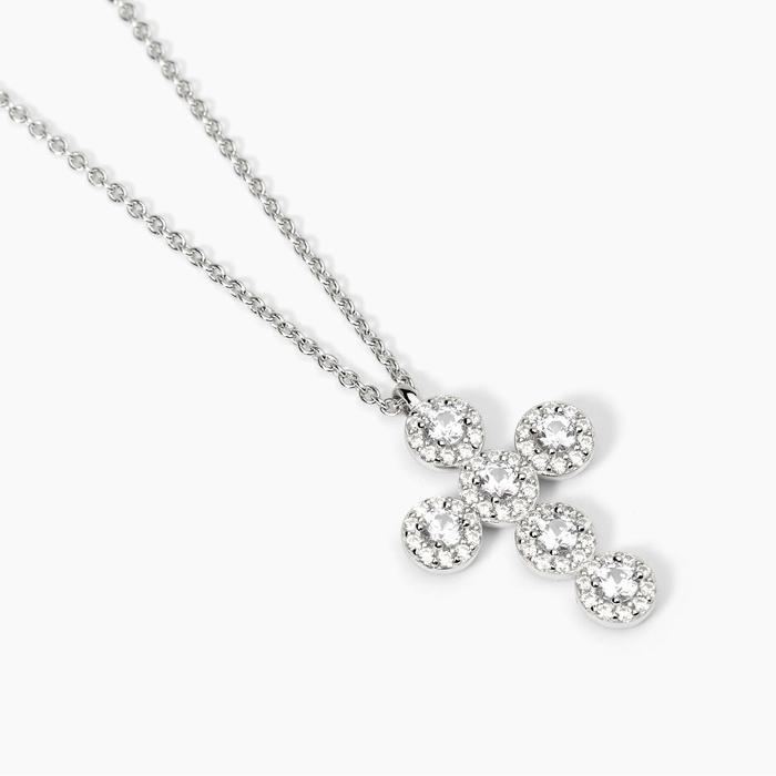Girocollo in argento con ciondolo croce MILANESIENNE