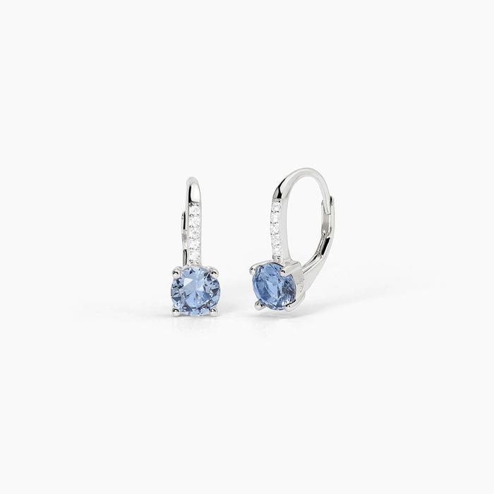 Orecchini in argento con acquamarina sintetica ISABEL
