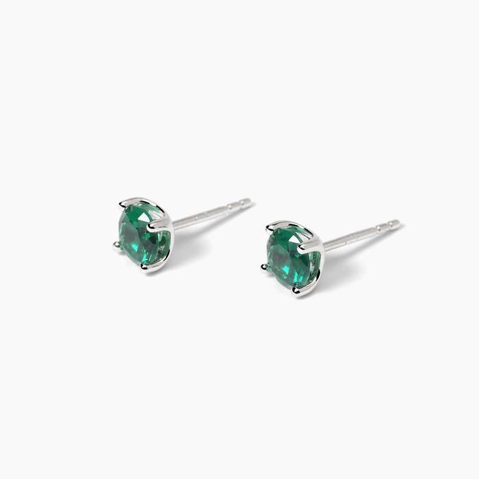 Orecchini in argento con smeraldi sintetici SHINY