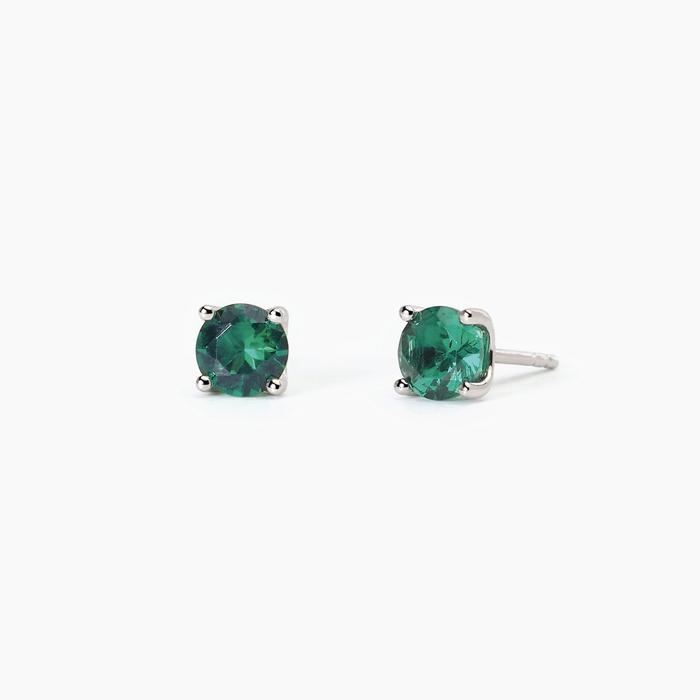 Orecchini in argento con smeraldi sintetici SHINY