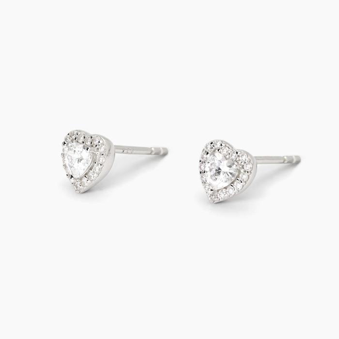 Orecchini in argento con zirconi taglio cuore LOVE AFFAIR