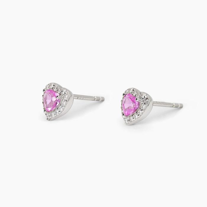 Orecchini in argento con tormaline sintetiche taglio cuore LOVE AFFAIR