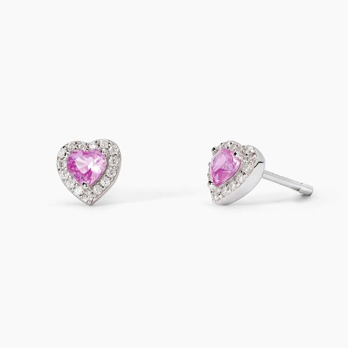 Orecchini in argento con tormaline sintetiche taglio cuore LOVE AFFAIR