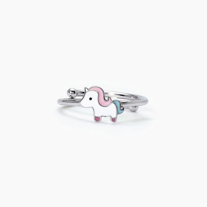 Anello in argento con unicorno UNICORNO MAGICO