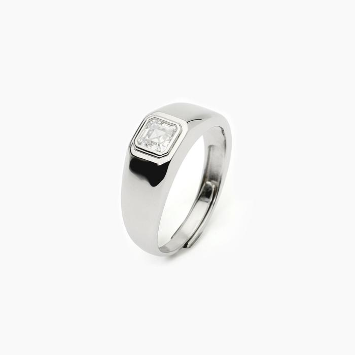 Anello in argento con zircone bianco NEW RETRÒ
