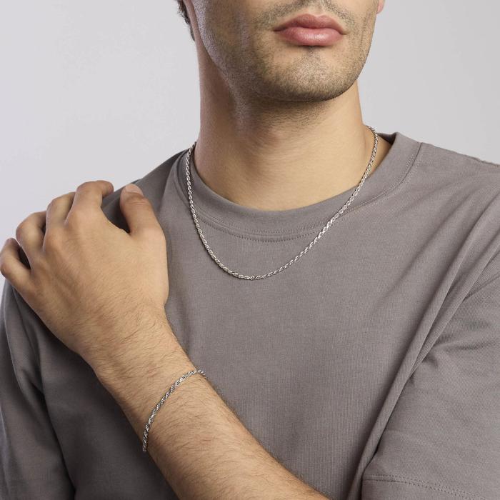 Collana in argento con catena corda EVERY DAY