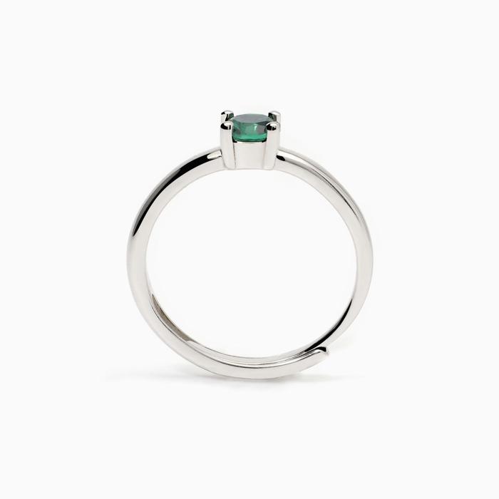 Anello donna in argento con smeraldo sintetico Isabel