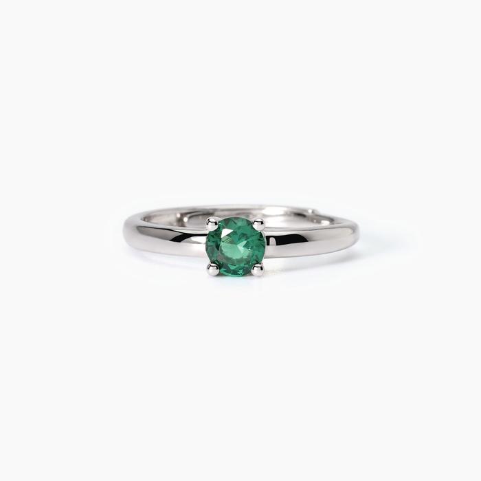 Anello donna in argento con smeraldo sintetico Isabel