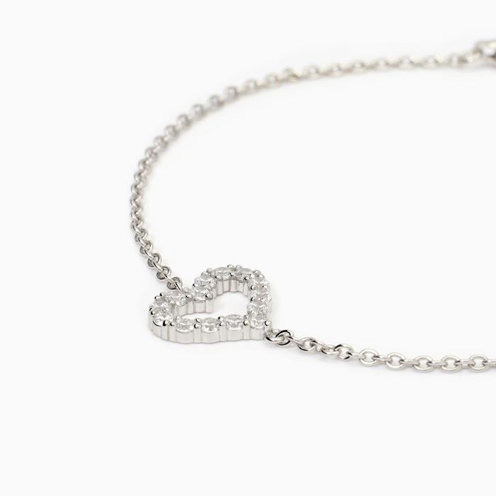 Bracciale donna in argento con cuore Happy Love