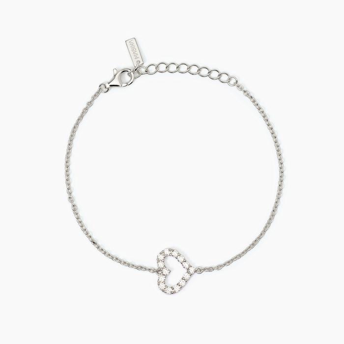 Bracciale donna in argento con cuore Happy Love
