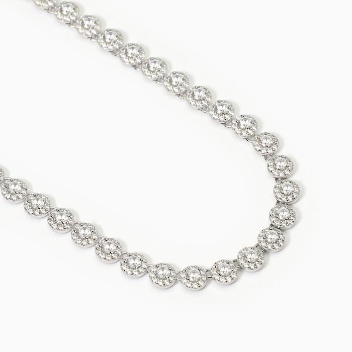Girocollo tennis in argento con zirconi Milanesienne