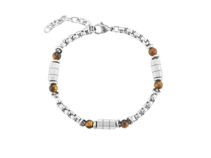 Bracciale Occhio di Tigre e Acciaio