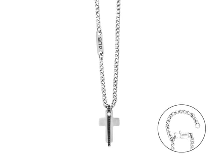 Collana Acciaio Croce
