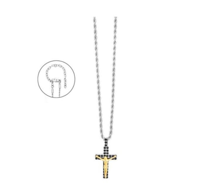 Collana Acciaio Croce