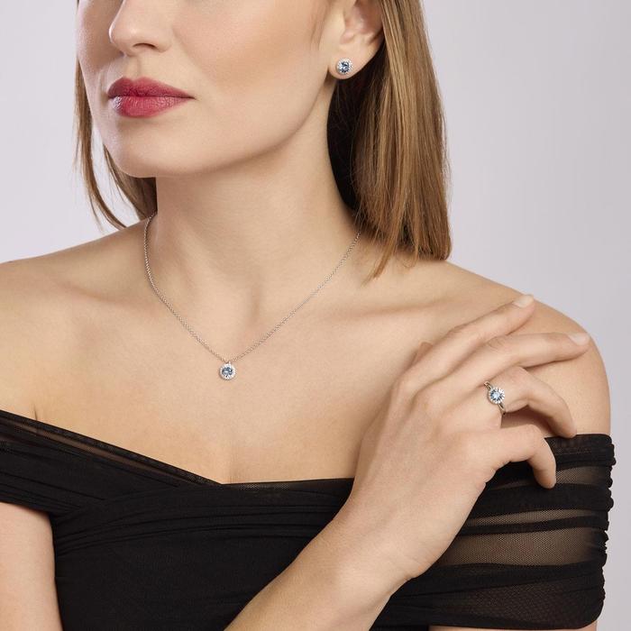 Anello con acquamarina sintetica Revival