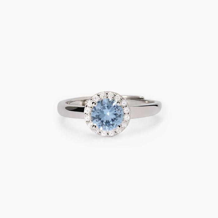 Anello con acquamarina sintetica Revival