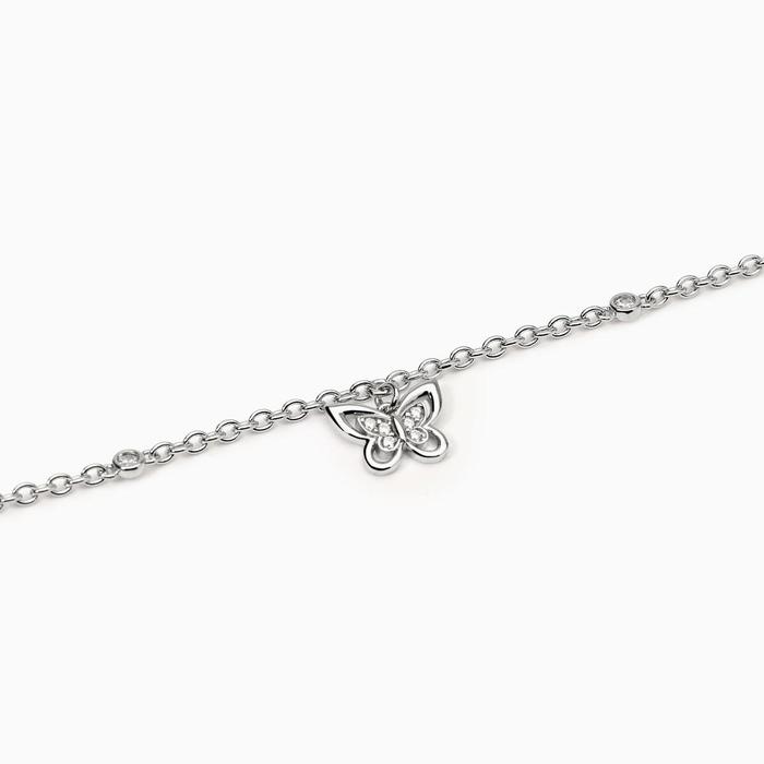 Bracciale in argento con catena e farfalla Spring Life