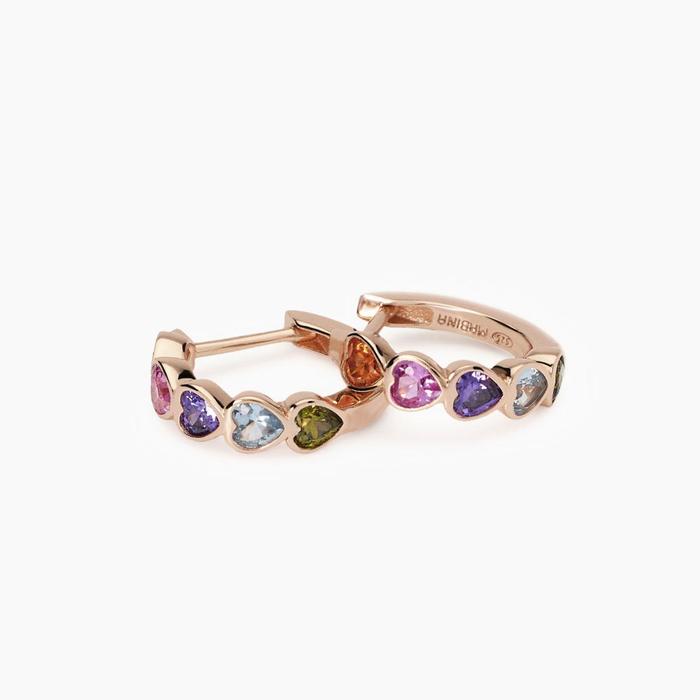 Orecchini con cuori multicolor Pensiero Stupendo