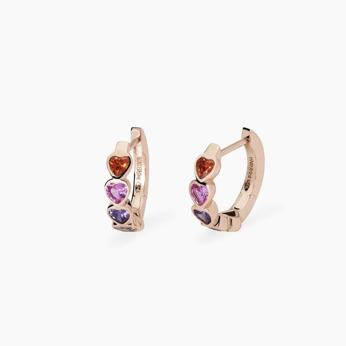 Orecchini con cuori multicolor Pensiero Stupendo