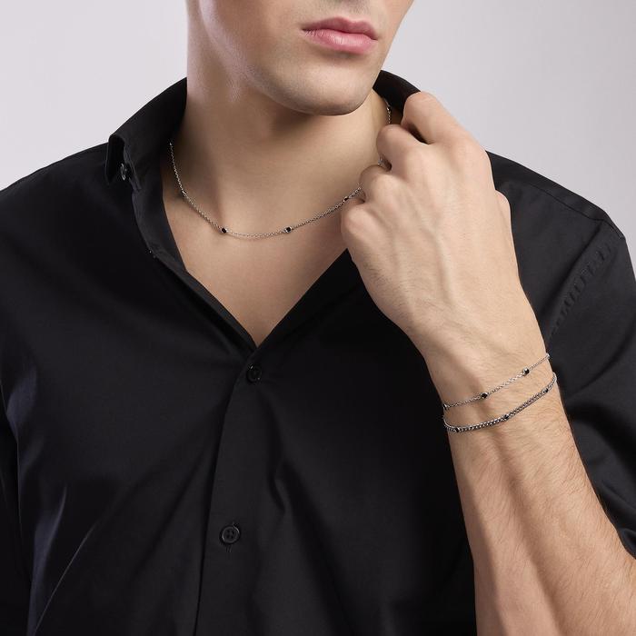 Bracciale uomo con catena e zirconi Spotlight