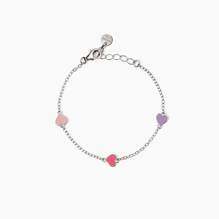 Bracciale con cuoricini smaltati Mon Amour