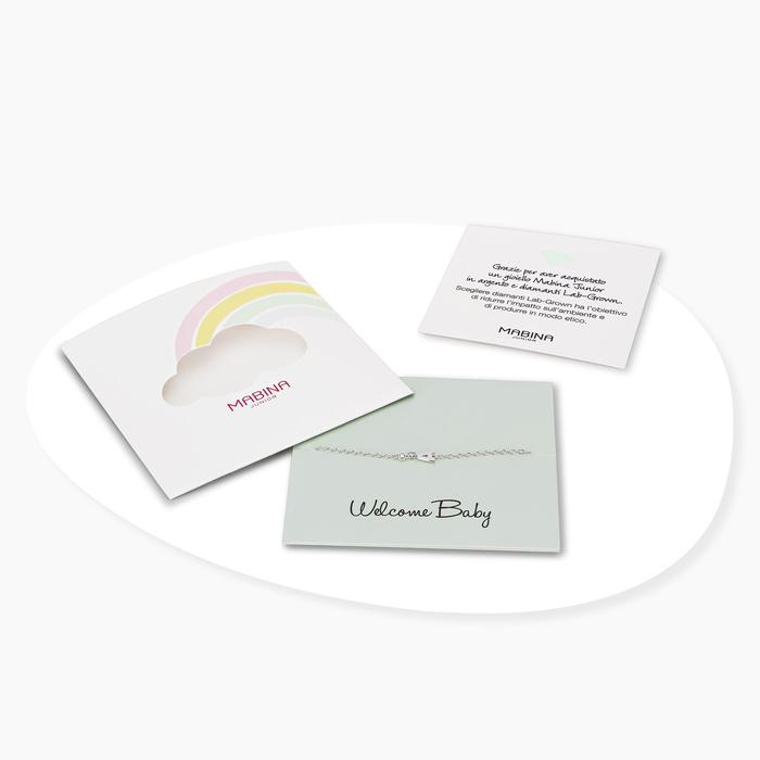 Bracciale neonato con lettera C e diamante Lab-Grown Welcome Baby