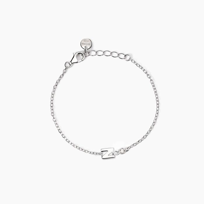 Bracciale neonato con lettera N e diamante Lab-Grown Welcome Baby