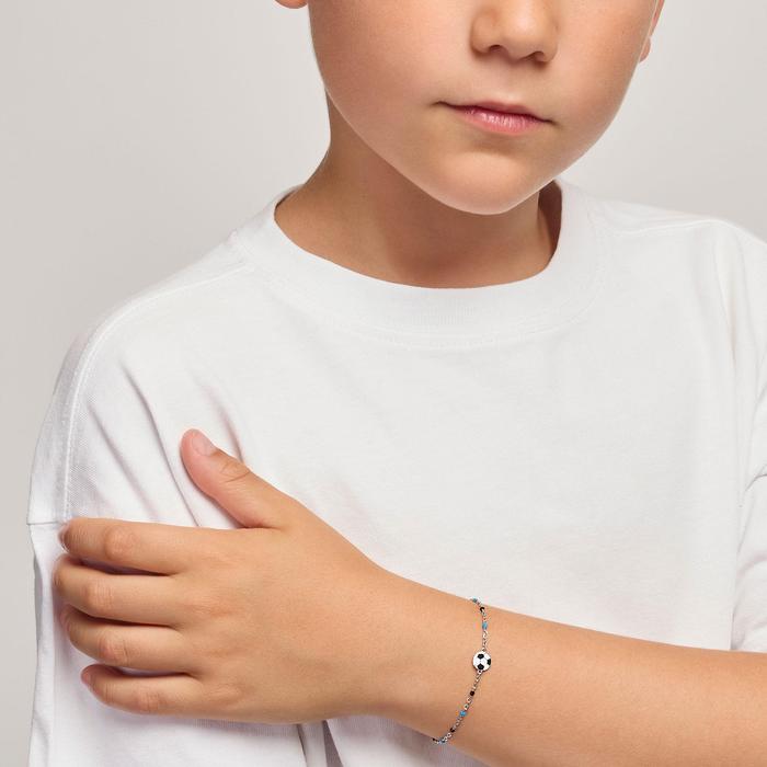 Bracciale con pallone e inserti azzurri e neri W Il Football