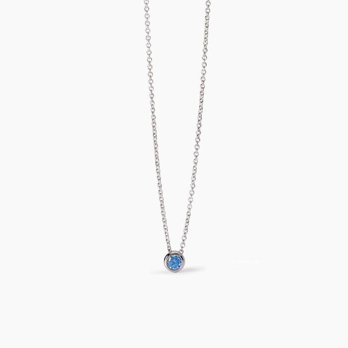 Girocollo da bambina con zircone azzurro Shiny