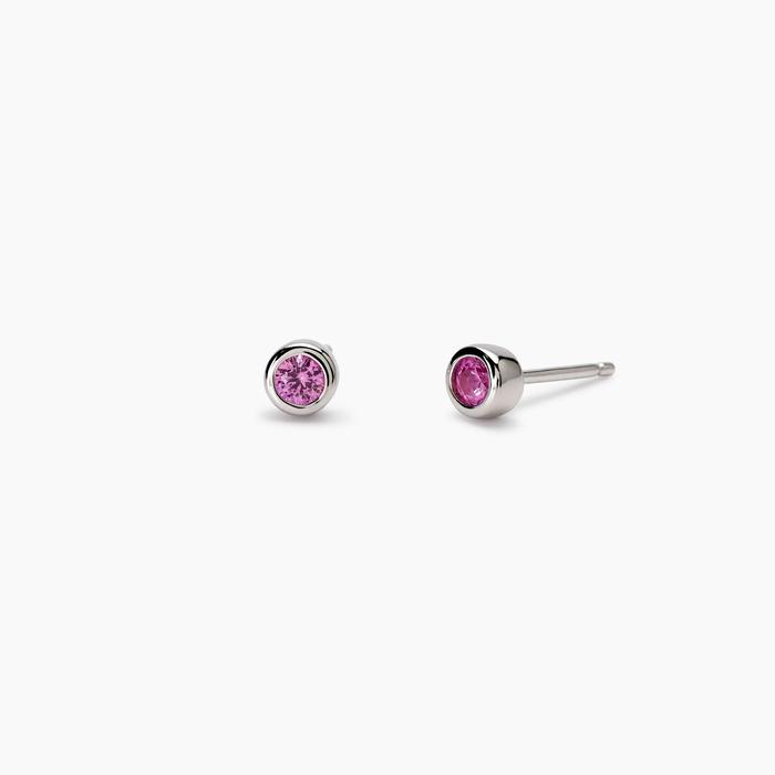 Orecchini da bambina con corindoni rosa sintetici Shiny
