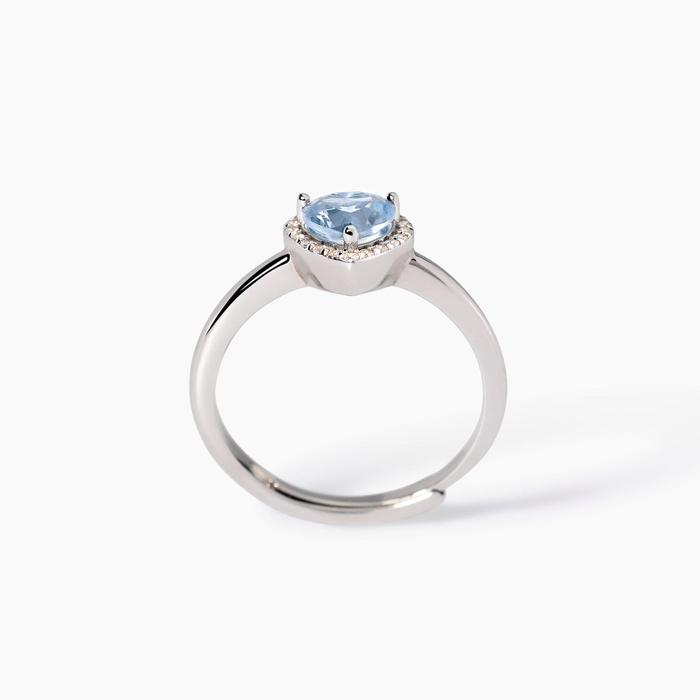Anello in argento con acquamarina sintetica Love Affair