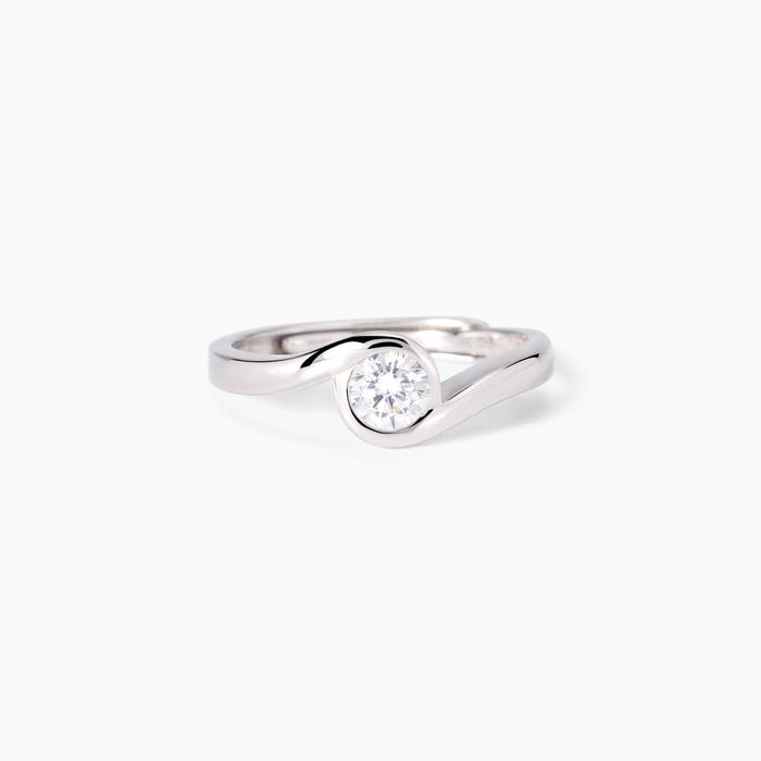 Anello in argento con zircone Beato tra le Donne