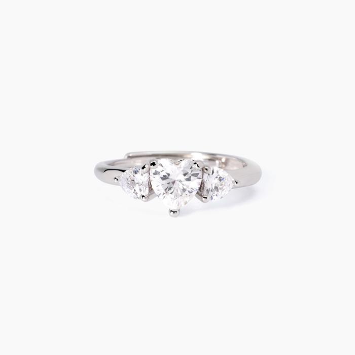 Anello in argento con zirconi cuore Lovely