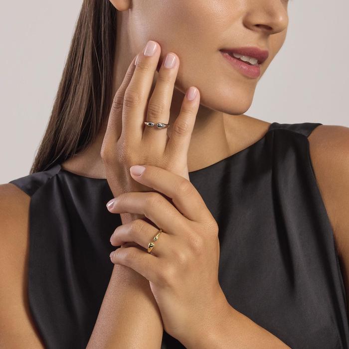 Anello aperto in argento Evviva