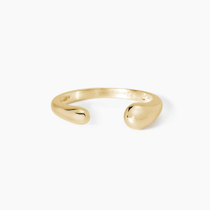 Anello aperto in argento placcato oro Evviva