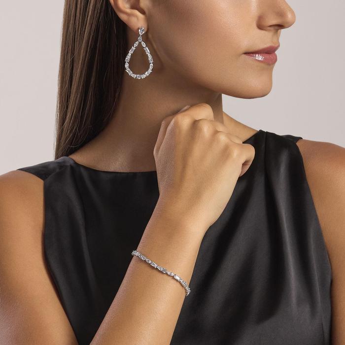 Bracciale con elementi taglio baguette e goccia Luxury
