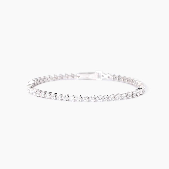 Bracciale tennis con zirconi taglio cuore Non Sarà Un'avventura