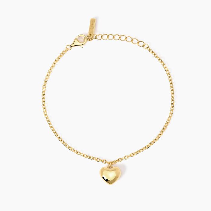 Bracciale placcato oro con ciondolo cuore Feeling