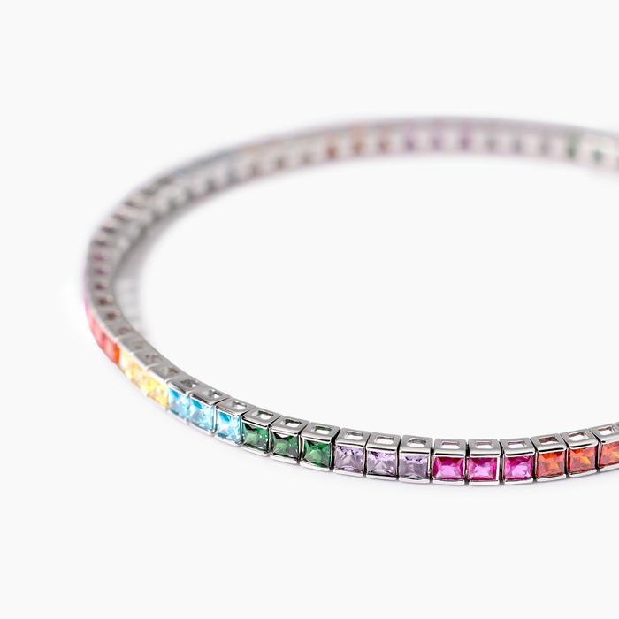 Bracciale tennis con zirconi multicolor Tennis Club
