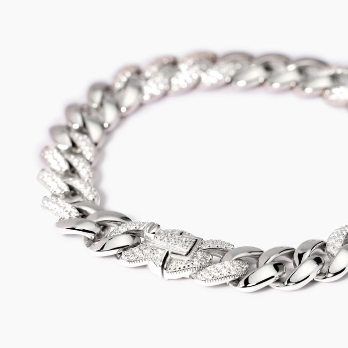 Bracciale con catena groumette e zirconi Un Gran Privilegio