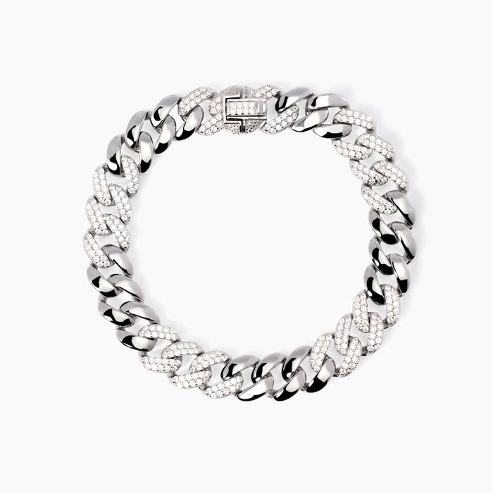 Bracciale con catena groumette e zirconi Un Gran Privilegio