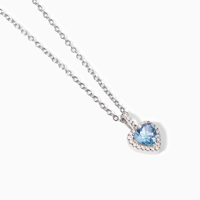Girocollo in argento con acquamarina sintetica Love Affair