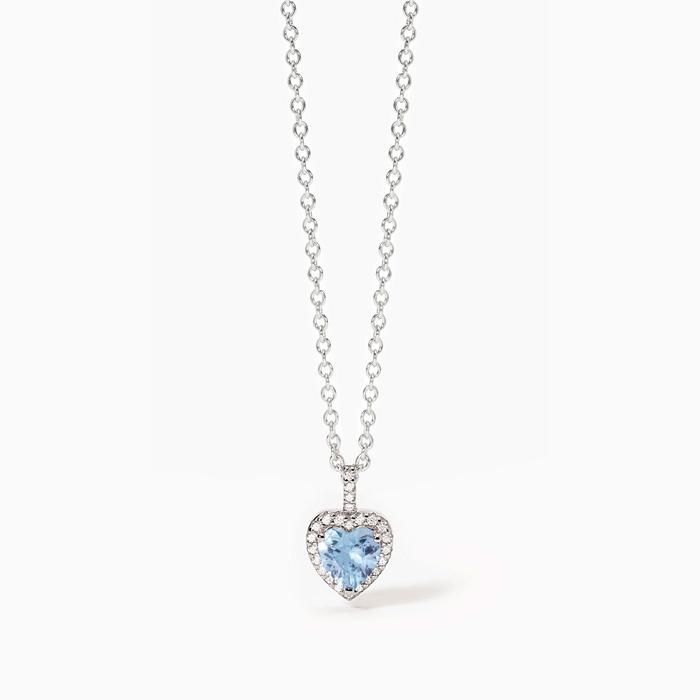 Girocollo in argento con acquamarina sintetica Love Affair