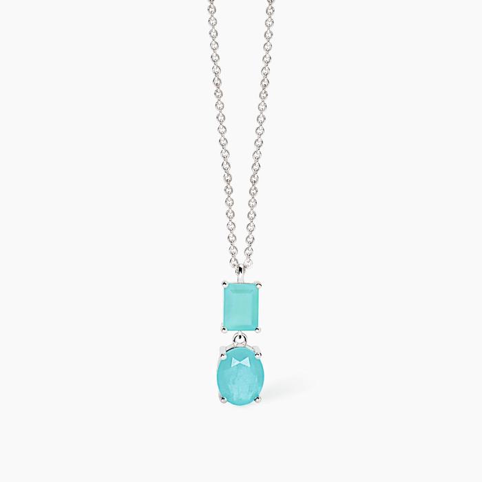 Girocollo con fusion stone glass azzurro SANTORINI