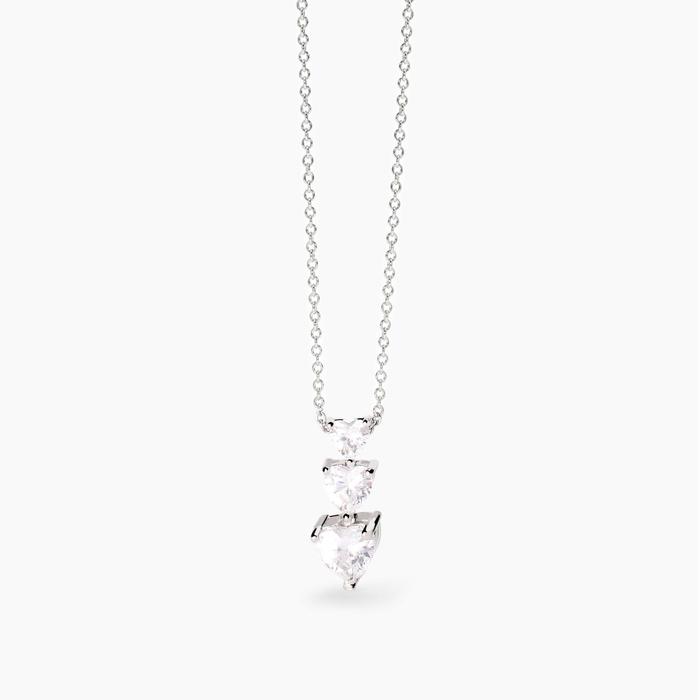 Girocollo in argento con zirconi cuore Lovely