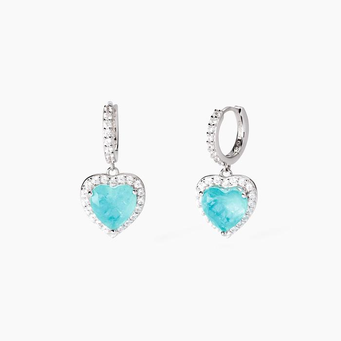 Orecchini in argento con glass azzurro Non Sarà Un'avventura
