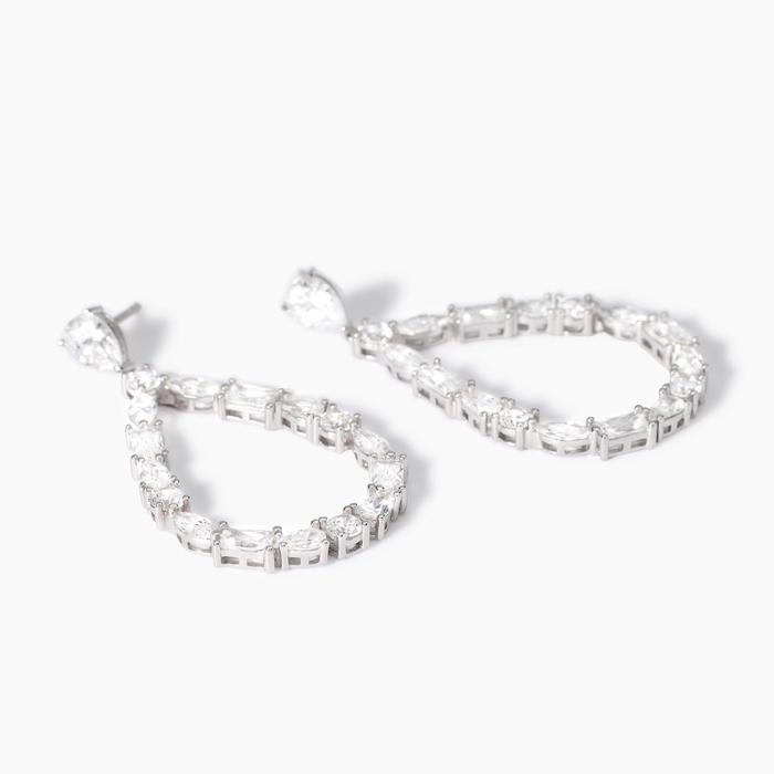 Orecchini in argento a goccia con zirconi Luxury