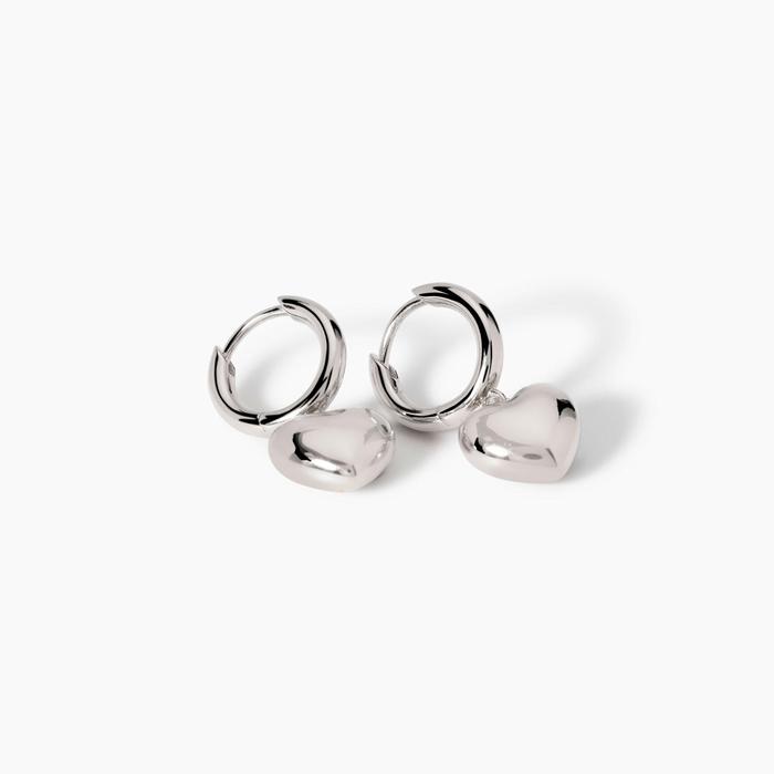 Orecchini in argento con cuore Feeling