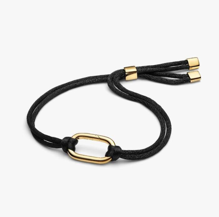 Bracciale Regolabile Cordino Nero con Link Apribile Pandora ME