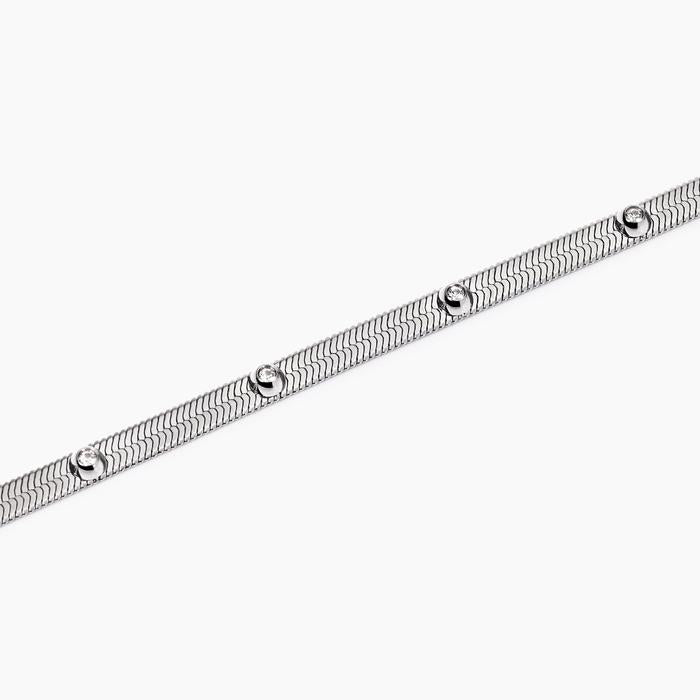 Bracciale regolabile con cristalli bianchi Style 04